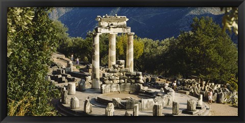 Framed High angle view of a monument, Tholos De Marmaria, Delphi, Greece Print