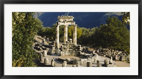 Framed High angle view of a monument, Tholos De Marmaria, Delphi, Greece Print