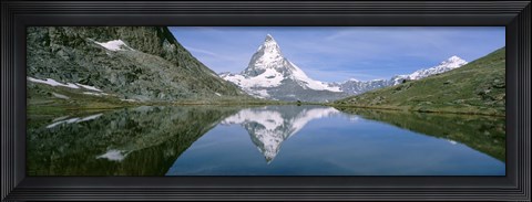 Framed Lake, Mountains, Matterhorn, Zermatt, Switzerland Print