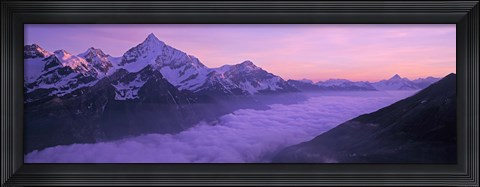 Framed Switzerland, Swiss Alps, Aerial view of clouds over mountains Print