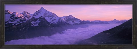 Framed Switzerland, Swiss Alps, Aerial view of clouds over mountains Print