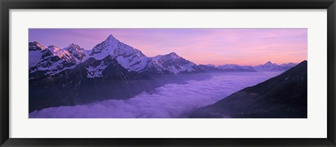 Framed Switzerland, Swiss Alps, Aerial view of clouds over mountains Print