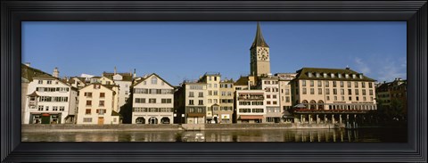 Framed Switzerland, Zurich, Buildings at the waterfront Print