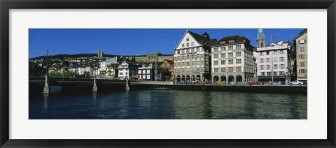 Framed Buildings at the waterfront, Limmat Quai, Zurich, Switzerland Print