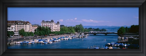 Framed High angle view of a harbor, Zurich, Switzerland Print