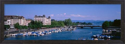 Framed High angle view of a harbor, Zurich, Switzerland Print
