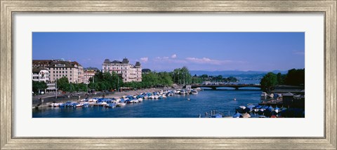 Framed High angle view of a harbor, Zurich, Switzerland Print