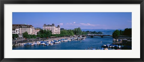 Framed High angle view of a harbor, Zurich, Switzerland Print