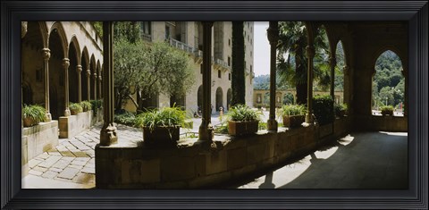 Framed Porch of a building, Montserrat, Barcelona, Catalonia, Spain Print