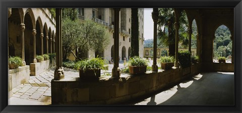 Framed Porch of a building, Montserrat, Barcelona, Catalonia, Spain Print