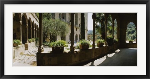 Framed Porch of a building, Montserrat, Barcelona, Catalonia, Spain Print