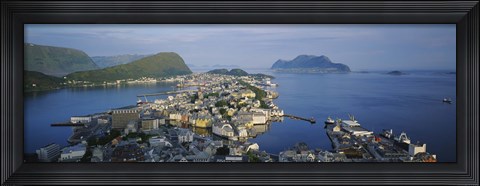 Framed High angle view of a town, Alesund, More og Romsdall, Norway Print