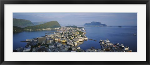 Framed High angle view of a town, Alesund, More og Romsdall, Norway Print