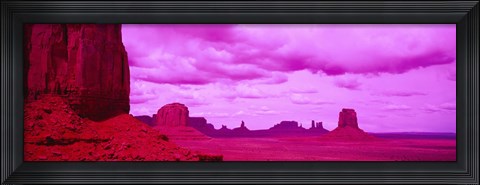 Framed Rock Formations with Purple Clouds, Monument Valley, Arizona, USA Print