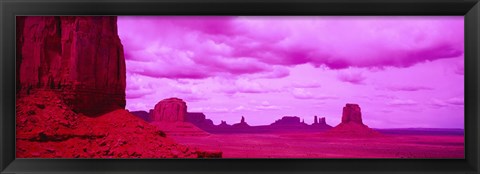 Framed Rock Formations with Purple Clouds, Monument Valley, Arizona, USA Print