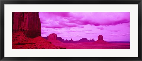 Framed Rock Formations with Purple Clouds, Monument Valley, Arizona, USA Print