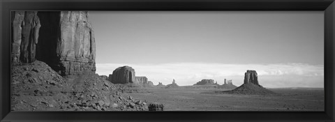 Framed Rock Formations, Monument Valley, Arizona, USA (black &amp; white) Print