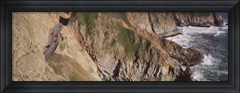 Framed USA, California, Big Sur, Pacific Coast Highway 1, High angle view of freeway Print