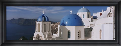 Framed High Angle View Of A Church, Church Of Anastasis, Fira, Santorini, Greece Print