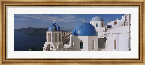 Framed High Angle View Of A Church, Church Of Anastasis, Fira, Santorini, Greece Print
