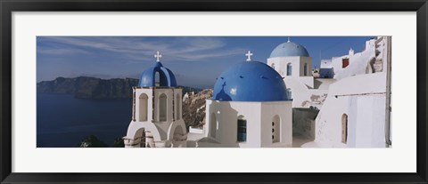 Framed High Angle View Of A Church, Church Of Anastasis, Fira, Santorini, Greece Print