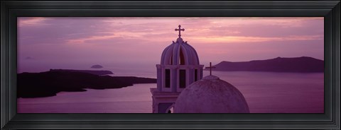 Framed Silhouette Of A Church, Santorini Church, Greece Print