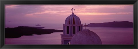 Framed Silhouette Of A Church, Santorini Church, Greece Print