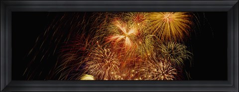 Framed Fireworks exploding at night, Luxembourg Print