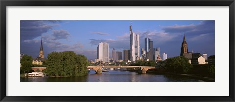 Framed Cityscape, Alte Bridge, Rhine River, Frankfurt, Germany Print