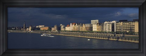 Framed Buildings at the waterfront, Rhine River, Dusseldorf, Germany Print