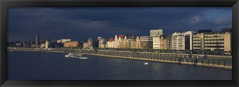 Framed Buildings at the waterfront, Rhine River, Dusseldorf, Germany Print