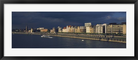 Framed Buildings at the waterfront, Rhine River, Dusseldorf, Germany Print