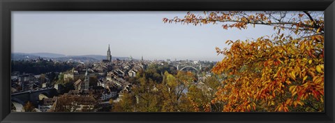 Framed High angle view of buildings, Berne Canton, Switzerland Print