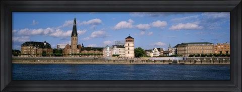 Framed Rhine River, Dusseldorf, Germany Print