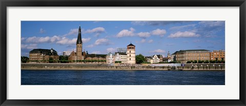 Framed Rhine River, Dusseldorf, Germany Print