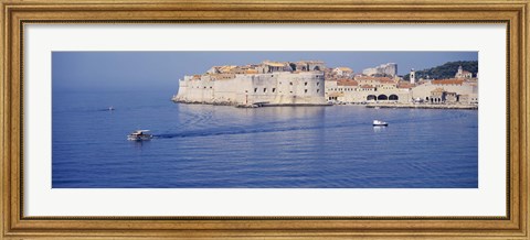 Framed Two boats in the sea, Dubrovnik, Croatia Print