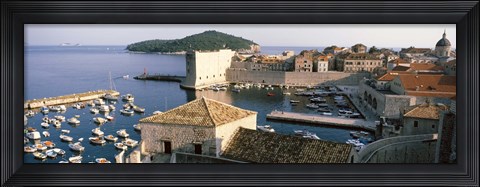 Framed Harbor Of Dubrovnik, Croatia Print