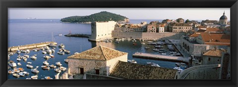 Framed Harbor Of Dubrovnik, Croatia Print