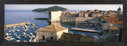 Framed Harbor Of Dubrovnik, Croatia Print