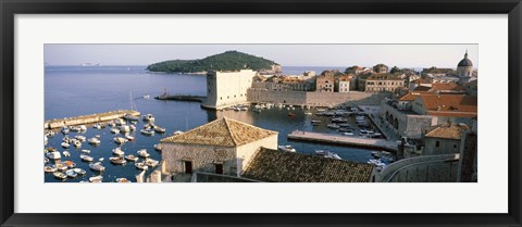 Framed Harbor Of Dubrovnik, Croatia Print