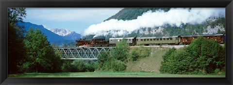 Framed Train on a bridge, Bohinjska Bistrica, Slovenia Print