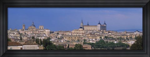 Framed Aerial view of a city, Alcazar, Toledo, Spain Print