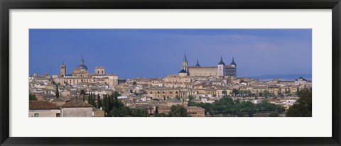 Framed Aerial view of a city, Alcazar, Toledo, Spain Print
