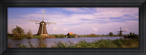 Framed Windmills at Dusk Print