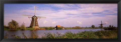 Framed Windmills at Dusk Print