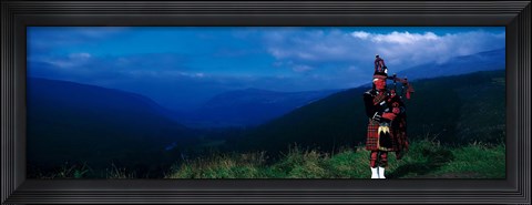 Framed Bagpiper Scottish Highlands Scotland Print