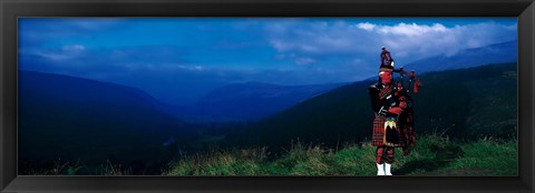 Framed Bagpiper Scottish Highlands Scotland Print