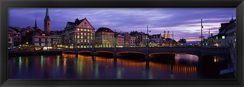 Framed River Limmat Zurich Switzerland Print