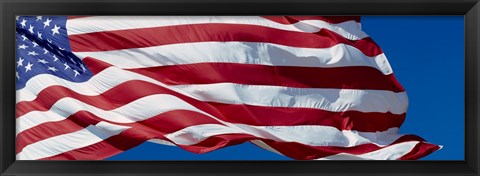 Framed Close-up of an American flag fluttering, USA Print