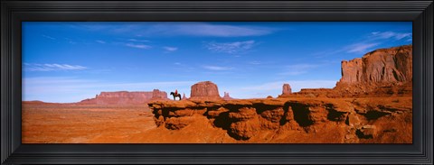 Framed Person riding a horse on a landscape, Monument Valley, Arizona, USA Print